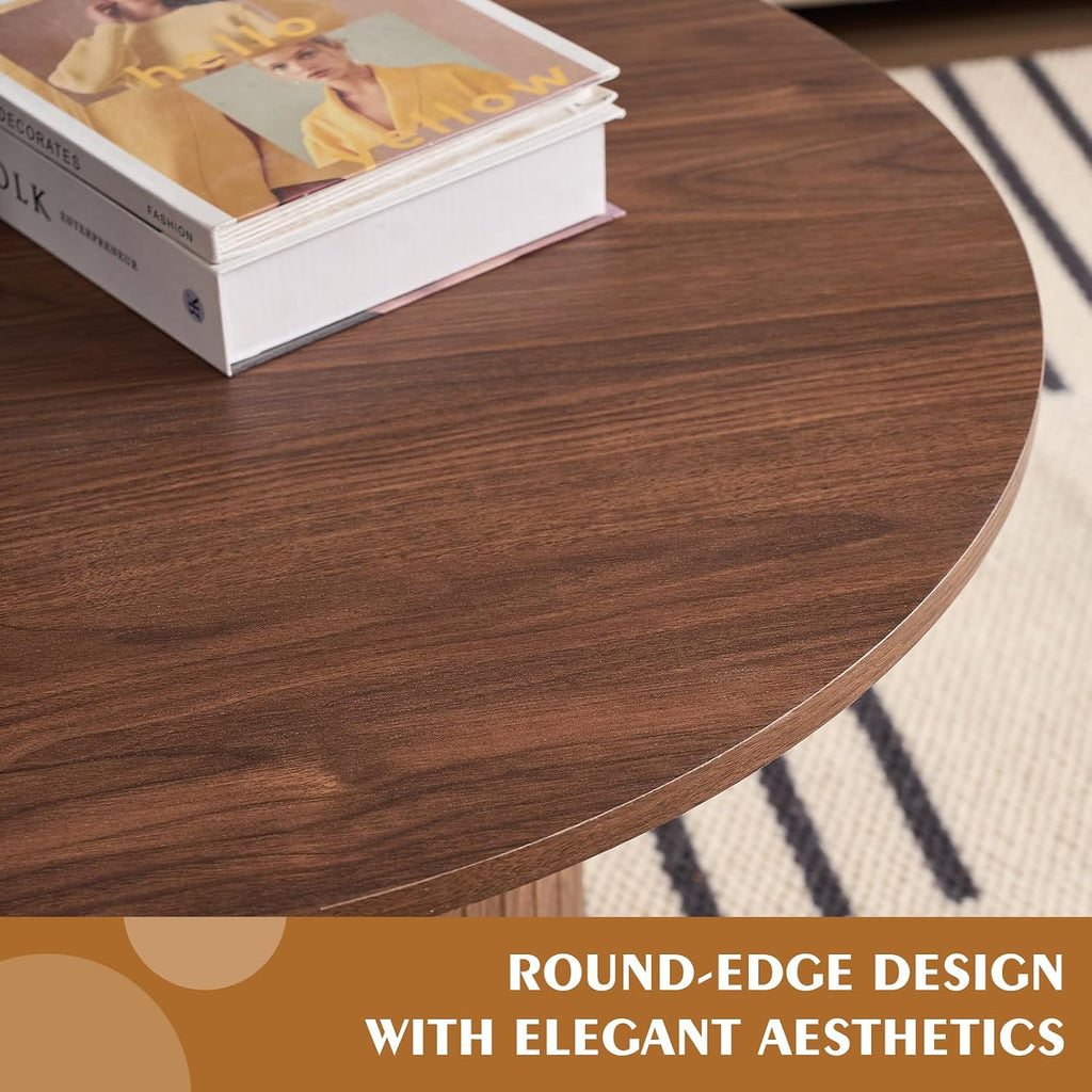 Round Nesting Coffee Table Set of 2 for Small Spaces | Modern style, suitable for living rooms, wooden