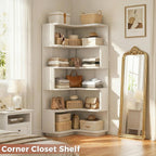 Besiost Corner Book Shelf, 6-Shelf Corner Bookshelf for Small Corner Spaces