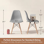 Furmax Modern Style Dining Chair Mid Century Modern DSW Chair, Shell Lounge Plastic Chair for Kitchen, Dining, Bedroom, Living Room Side Chairs Set of 4