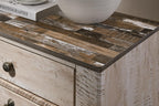 Contemporary Patched Top 3-Drawer Nightstand, Antique Brown ﻿,for Small Spaces