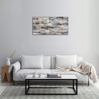 NINEASO Gray Abstract Canvas Wall Art - Grey Brown Picture for Wall Decor Fabric Of Time Canvas Painting Abstract Prints Artwork for Living Room Bedroom Home Office Wall Decoration 20" x 40"