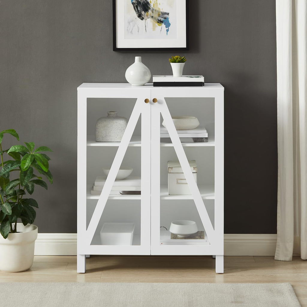 Maykoosh White Stackable Pantry Cabinet - Modern Kitchen Storage Organizer 60.5" W x 38" H
