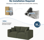 Modular Loveseat Couch Cloud Couches for Living Room - 79" Sofa - No Assembly Required, Cozy Corduroy Convertible Full Sponge Compression Sofas for House, Apartment(Green)