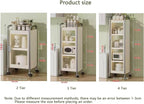 Multi-Layer Kitchen Racks Narrow Pantry Storage Cabinet for Small Spaces with Wheels Free Standing Microwave Stand Utility Organization and Storage Rack(2 Tier)