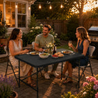 Camp Field 4 FT Plastic Folding Table, Portable Heavy Duty Indoor Outdoor | 4 Foot table for dining, parties, games, picnics and camping, with durable plastic top and space-saving folding design.