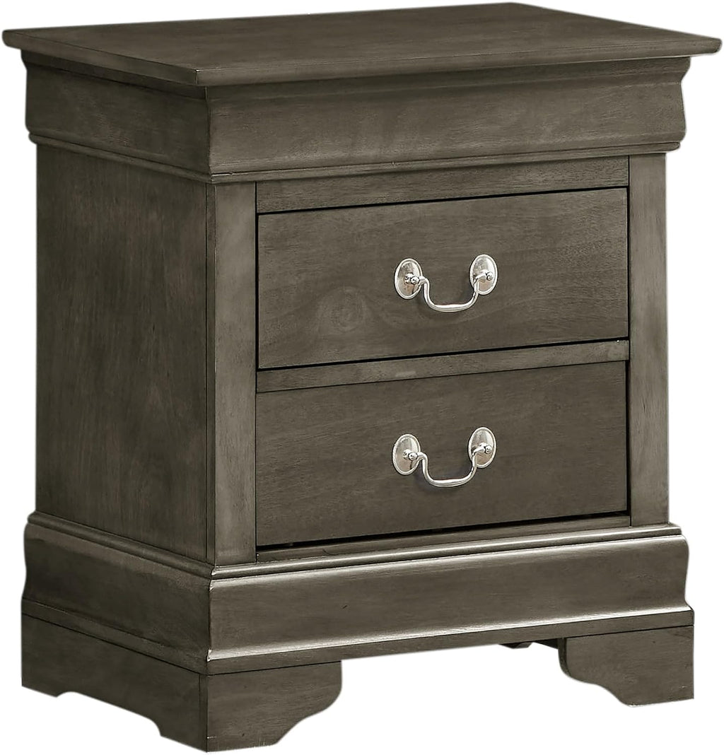 Charming Traditional Gray Nightstand,for Small Spaces