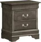 Charming Traditional Gray Nightstand,for Small Spaces