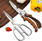 Kitchen scissors 2 Pack,Poultry Shears Heavy Duty Professional Stainless Steel Kitchen Shears,Utility Scissors Food Scissors for Turkey, Meat,Bone,Fish,Chicken,Vegetables,Herbs,BBQ