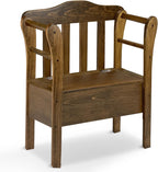 Peaceful Classics Bench with Storage - Small Wooden Storage Bench for Entryway, Hallway, Mudroom, Farmhouse, Bedroom, & Living Room, Amish Handmade Furniture Storage Organizer, Special Walnut