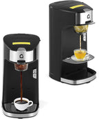 Compatible Coffee Maker with Hot and Cold Brewing, 120V 1300W Single Serve Machine with Scoop Filter for Ground Coffee and Tea, Black