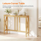 HOOBRO Narrow Console Table, Sofa Table for Entrance, 39.4" Long Entryway Behind Couch Table, Bamboo Hallway Table, Entryway Table, for Living Room, Foyer, Natural YL107XG01