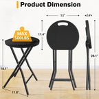 Portable Folding Chair with Handle, Heavy Duty Round Fold Stool Chair | 500lbs Capacity for Adults, 18 Inch Foldable Stool for Dorm, Kitchen, Vanity, Church and Outdoor use
