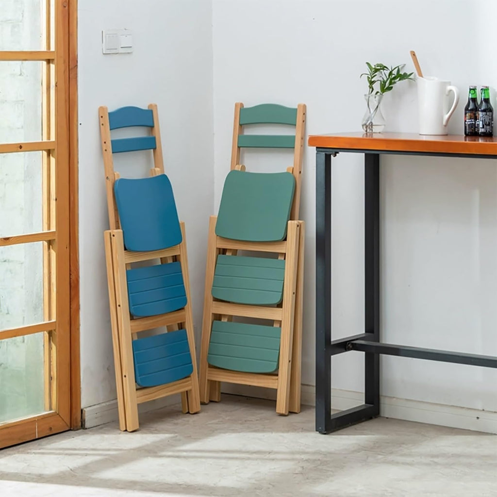 Retro Step Stool Chair For Kitchen 1950S,Folding Bar Stool Multifunctional 3 Step Ladder,Solid Wood Ladder Stool Counter Height Tall Stool,Portable Foldable Stool Step Stool For Adults Kitchen Outdoor