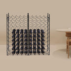 10-Tier Wine Rack for 100 Bottles - Black Metal Wine Bottle Holder Stand with Horizontal Storage, Easy Assembly, and Elegant French Quarter Design for Home, Bar, and Cellar Display