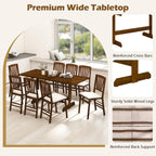 Giantex 71" Dining Table for 6-8, Large Kitchen Table with H-shaped Rubber Wood Leg and Wood Grain Tabletop, Reinforced Back Support, Non-slip Foot Pads, Dinner Tables for Living Room, Office, Dinette
