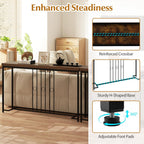 Giantex Industrial Console Table, 55" Narrow Entryway Table with H-Shaped Base & Spacious Tabletop, Behind Sofa Table for Small Spaces, Dining Room, Living Room, Bedroom, Entrance and Hallway