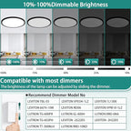 20 Inch Dimmable LED Ceiling Light Fixture, Ultra Thin Flush Mount, 40W 4000Lumen, 3 Color Changeable, Round, Black, for Dining Room, Kitchen, Bedroom, Office, Hotel