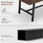 IDEALHOUSE Industrial Dining Table for 6-8 People, 70.87" Large Wooden Kitchen Table with Sturdy Metal Frame, Long Rectangular Dining Table Seats 6 for Dinner, Dining Room, Kitchen - Brown