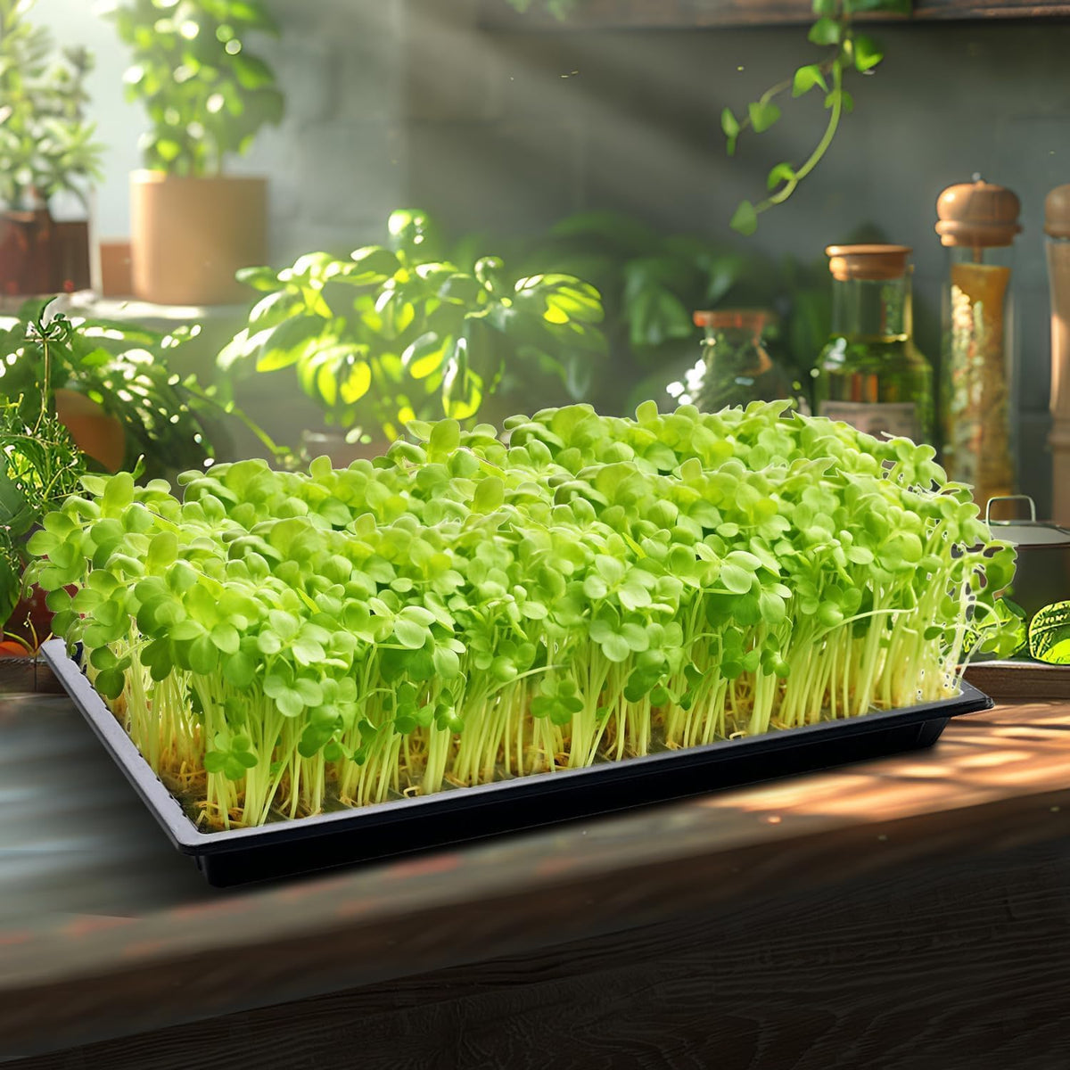20 Pack Shallow 1020 Trays No Holes, Heavy Duty Reusable Seed Starter Flat Seedling Tray for 72/128 Cell Plug Tray, Transplant, Microgreen & Seed Germination (21"×11", 1.6" Deep, TD538)