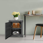 Side Table, Industrial Wind Container Cabinet Iron Bedside Table with Combination Lock, Industrial Style Container Cabinet Iron End Tables Nightstand for Bedroom Living Room (Black)