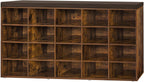 DINZI LVJ Shoe Storage Bench, 20-Cubby Shoe Rack Bench with Cushion, Fully Adjustable Shelves, Shoe Organizer for Closet, Entryway, Mudroom, Hallway and Garage, Rustic Brown