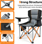 Camping Chairs, 2 Pack Oversized Heavy Duty Fully Padded Folding Chairs | with Cup Holder, Cooler Bag and Side Pocket, Support 400 LBS, Carry Bag Included, Versatile for Sports,Outdoors & Lawns