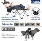 apollo walker Reclining Beach Chair, Adjustable 90-135° Backrest Camping Lounge Chairs for Adults, Folding Chair with Foot Rest & Detachable Pillow - Standard 6-Leg, Grey