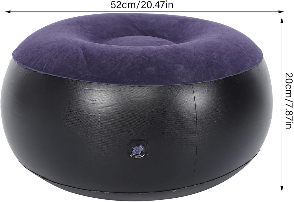 Inflatable Ottoman, Portable Outdoor Camping Chair Sofa Inflatable Flocking Stool Footrest, Flexible Foot Stools for Car, Living Room, Office, Patios or Small Apartment