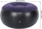 Inflatable Ottoman, Portable Outdoor Camping Chair Sofa Inflatable Flocking Stool Footrest, Flexible Foot Stools for Car, Living Room, Office, Patios or Small Apartment