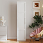 Modern Freestanding Kitchen Pantry Cabinet,Wooden Storage Cabinet with Doors & Shelves, Tall Buffet Sideboard for Kitchen, Living Room and Dinning Room