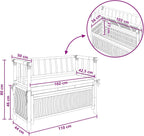 Bamboo Garden Storage Bench 110 x 47 x 80 cm Natural Finish, Outdoor Storage Bench with Hidden Seat Compartment, Post Leg Design for Patio or Indoor Use