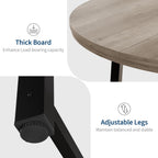 GarveeHome 47 in Round Dining Table, Industrial Dinner Table for 4 to 6, Wooden Kitchen Table with Sturdy Metal Frame & Rustic Gray Finish, Circle Kitchen Table for Dining Room, Kitchen （No Chairs）