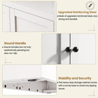 Kitchen Pantry Cabinet, 72" Tall White Metal Storage Cabinet, Kitchen Storage with 2 Doors and 5 Adjustable Shelves, Freestanding Cupboard for Living, Dining Room and Bathroom,Assemble Required