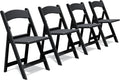 Resin Folding Chairs with Cushion for Wedding, Party, 4 Pack, 660lbs | Black Folding Chairs with Padded, Lightweight Plastic Chairs, Comfortable Foldable Chairs for Picnic, Events, Back to School