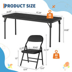 Garvee 5-Piece Folding Table and Chairs for Boys and Girls | Children Activity Table and Chairs Set with 1 Table & 4 Chairs, Suitable for Daycare, Classrooms and Dining Rooms