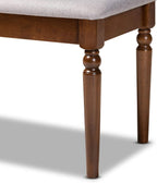 Baxton Studio Giovanni Modern and Contemporary Grey Fabric Upholstered and Walnut Brown Finished Wood Dining Bench