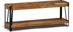 Ryegate 48-Inch Live Edge Acacia Wood & Metal Entryway Bench with Bottom Shelf – 2-Tier Rustic Industrial Wood Bench for Dining Room, Living Room, or Bedroom by Alaterre Furniture