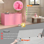 Storage Chest, Entryway Storage Bench with 2 Safety Hinges, Storage Trunk with Flip-Top, Chest Box Organizer for Entryway, Bedroom, Living Room, Easy Assembly, Pink