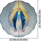 Virgin Mary Wind Spinner, Metal Wind Spinners Outdoor Indoor, Religious Virgin Mary Hanging Garden Decor for Outside, Stainless Wind Spinners for Yard and Garden 10 inch 3D (25.76X25 CM)