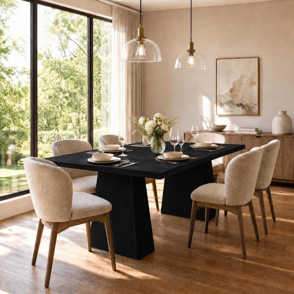 GAOMON Farmhouse Dining Table for 6-8 People, Farmhouse Dining Table, 71 in Long Kitchen Tables with Wooden Sturdy Legs, 6 ft Large Rectangular Counter for Dinner, Kitchen, Dining Room（Only Table）