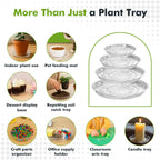 20 Packs 20 Inches Extra-Large Clear Plant Saucers for Indoor Outdoor Use Heavy Duty Plastic Plant Trays for Planter Bulk Flower Pot Drip Trays to Catch Water, 4 to 20 Inch