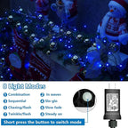 QITONG 165ft 500LED Blue Christmas Lights, String Lights Outdoor Waterproof Plug in, Green Wire Twinkle Tree Lights with 8 Modes
