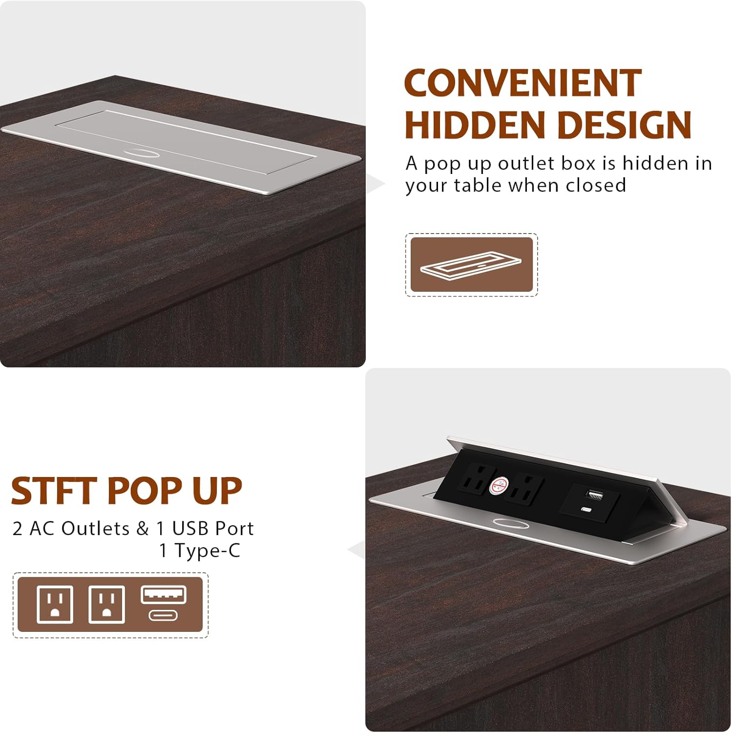 HIFYOBRO 3 Drawers End Table with Flip Top Charging Station, Narrow Side Table with Power outlets, Wooden Nightstand, End Table with Storage for Living Room and Bedroom