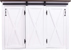 SEI Furniture - Leshire Barn-Door Kitchen Island - Transitional Design, Brown Finish - Ideal for Kitchen, Dining Room (KA1068861)