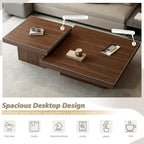 Nesting Coffee Table Set of 2, Modern Square Coffee Tables and Side Table Set, Full Floor Structure, Small Wooden Living Room Table for Living Room, Office, Reception Room
