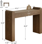 Lulive Arc Entryway Table, 47 Inch Curved Console Table for Hallway | Rounded edges and fluted texture soften narrow spaces; 11.8"D profile fits entryway, hallway, living room or behind sofa.
