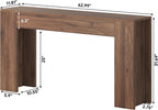 knoworld 63-Inch Long Console Table with LED Light, Farmhouse Sofa Table Behind Couch, Wooden Console Table for Entryway Hallway Entrance Living Room, Brown