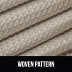 GORILLA GRIP Waffle Shower Curtain, Thick Weighted Fabric, 72x78, Wrinkle and Rust Resistant, Classic Hotel Quality Design, Heavy Duty Long Curtains for Bathroom Showers, Bath Tubs, Machine Wash Beige