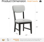 COLAMY Solid Wood Dining Chairs Set of 4, Mid Century Modern Upholstered Kitchen Chairs with 3.3" Thick Cushion, Farmhouse Dining Room Chairs with Level Legs & Wire-Brushed Finish, Black