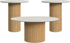 Picket House Furnishings Sutton 3PC Occasional Table Set with White/Natural